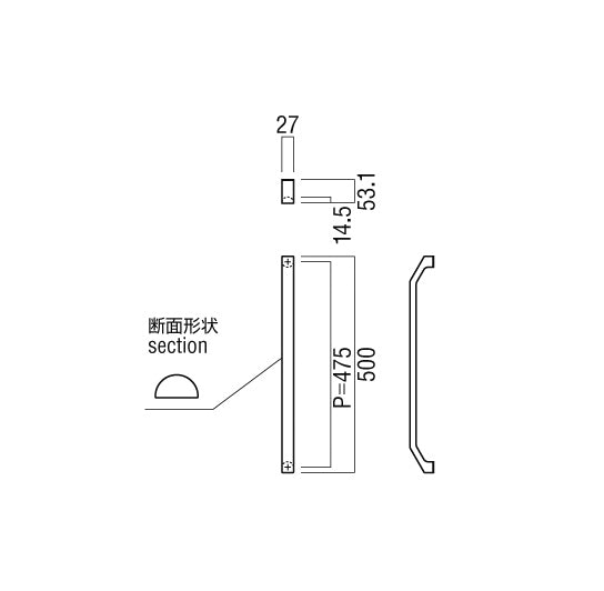 TS-G1050-25-191-L500　手すりシステム【アートセーフ】
